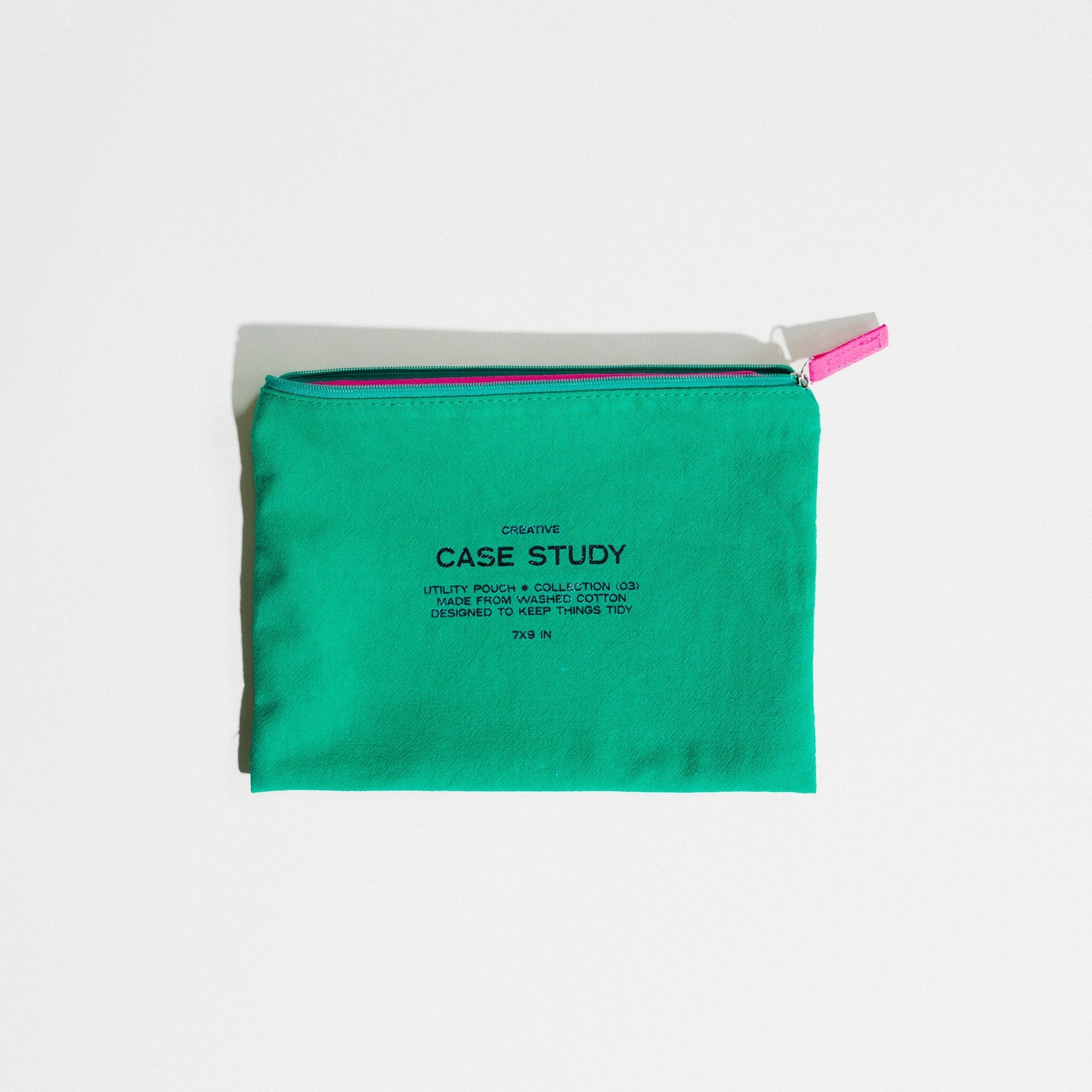 Washed Cotton Zipper Pouch