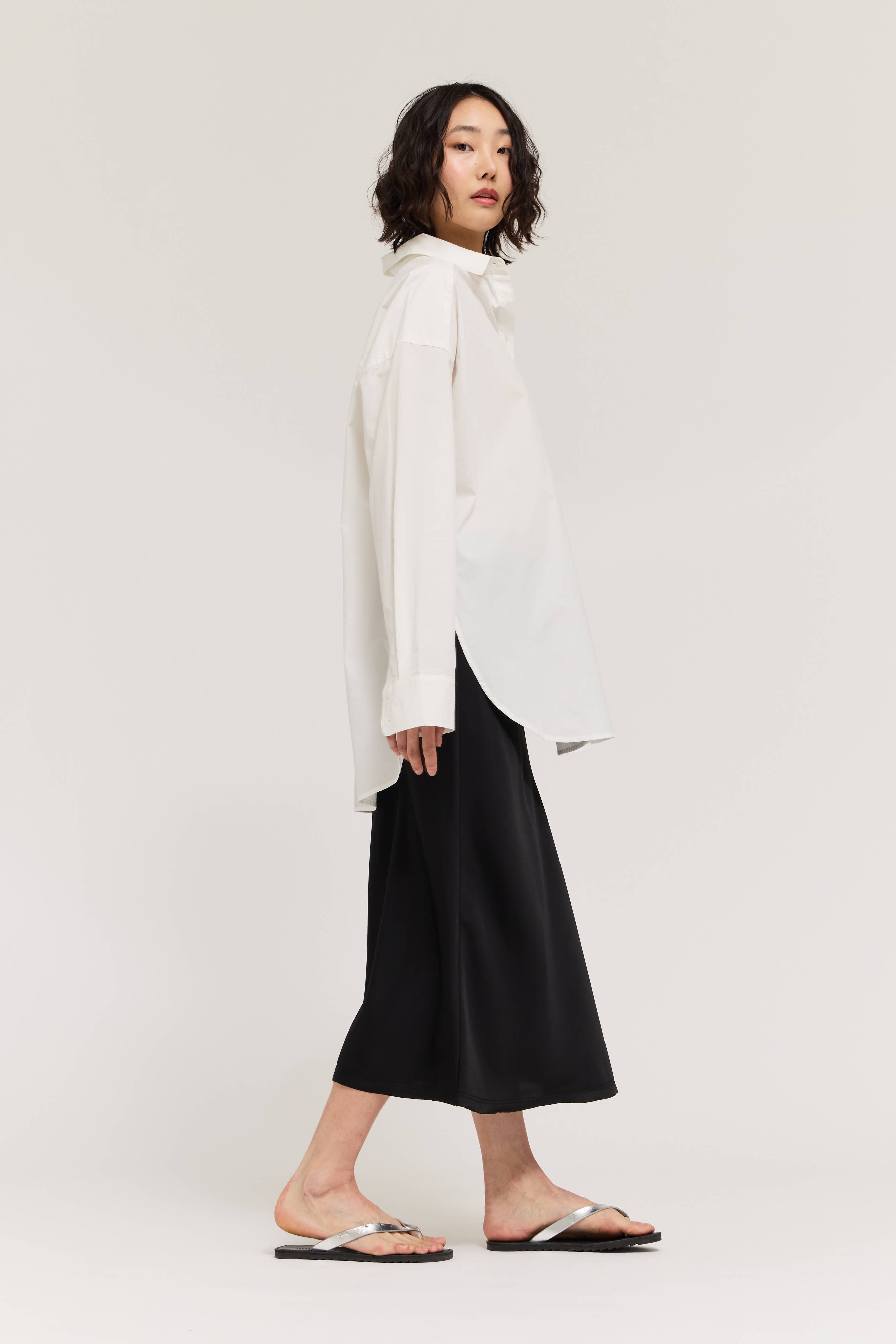 Oversized Round Hem Shirt