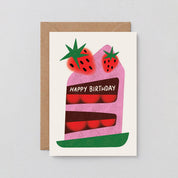Happy Birthday Strawberry Cake Card