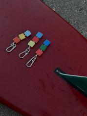 Glass Tile Bag Charm / Keychain