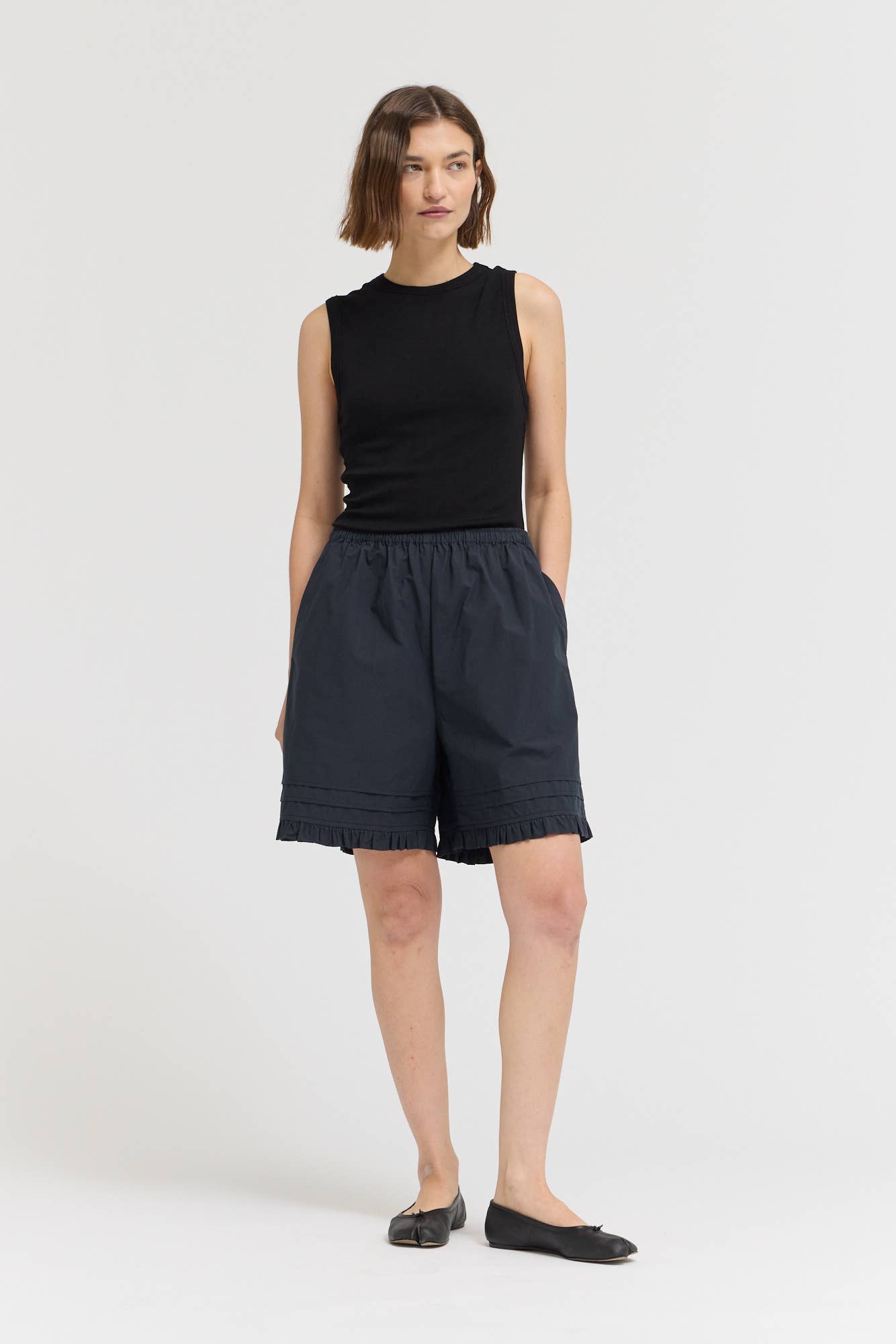 Ruffle Pleat Shorts