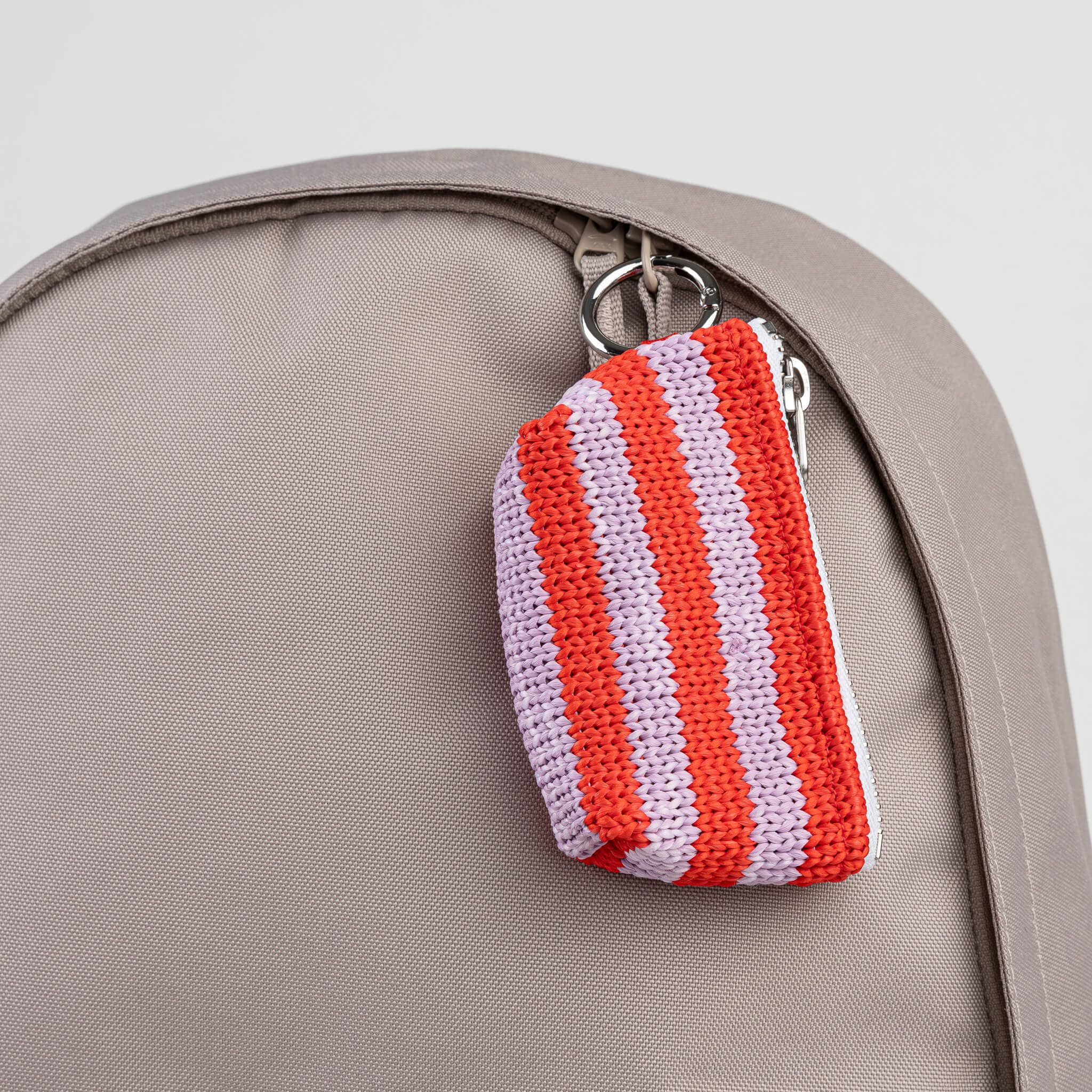 Stripe Pouch Bag Charm
