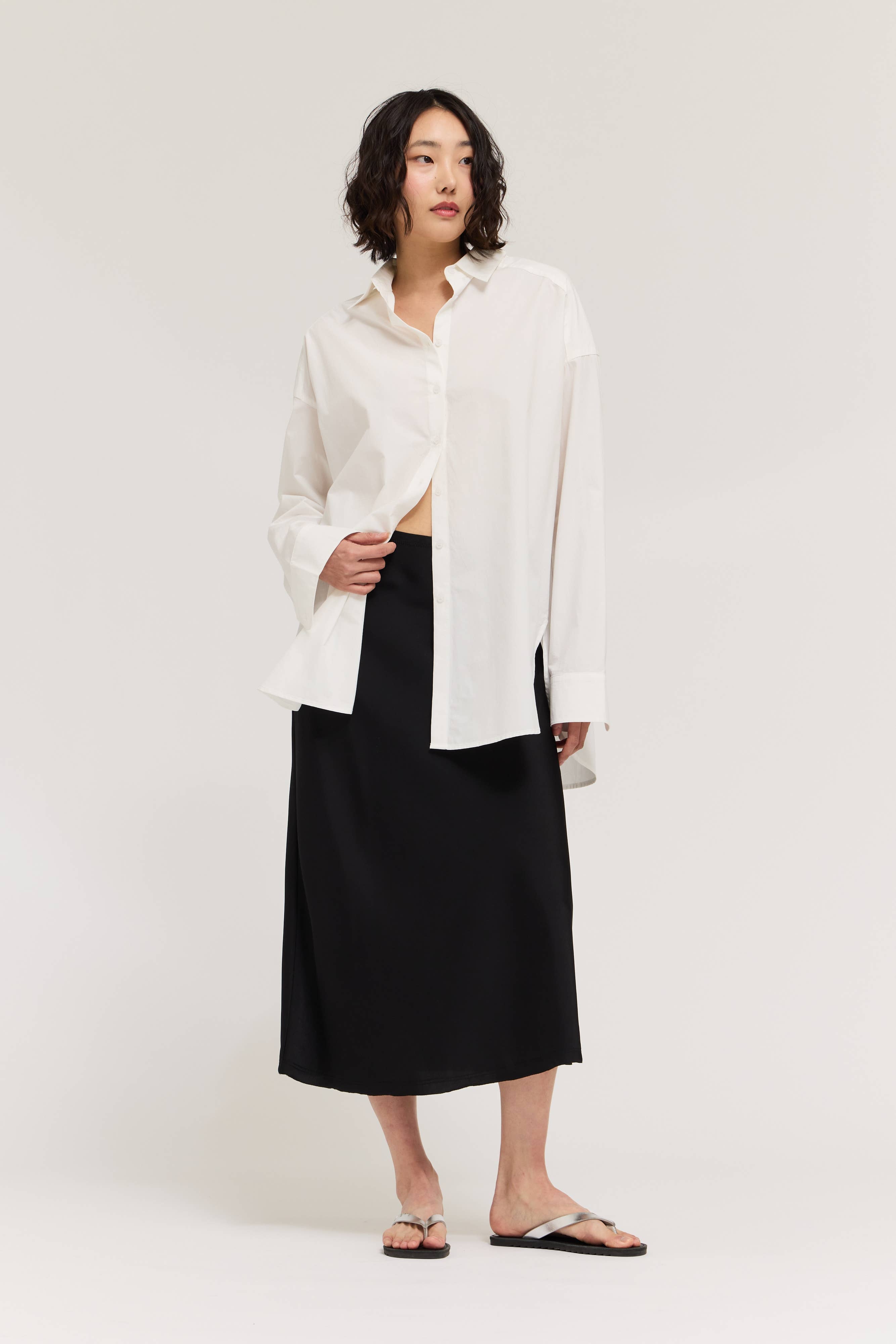 Oversized Round Hem Shirt