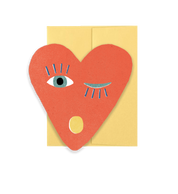 Heart Blink Gold Die Cut Card