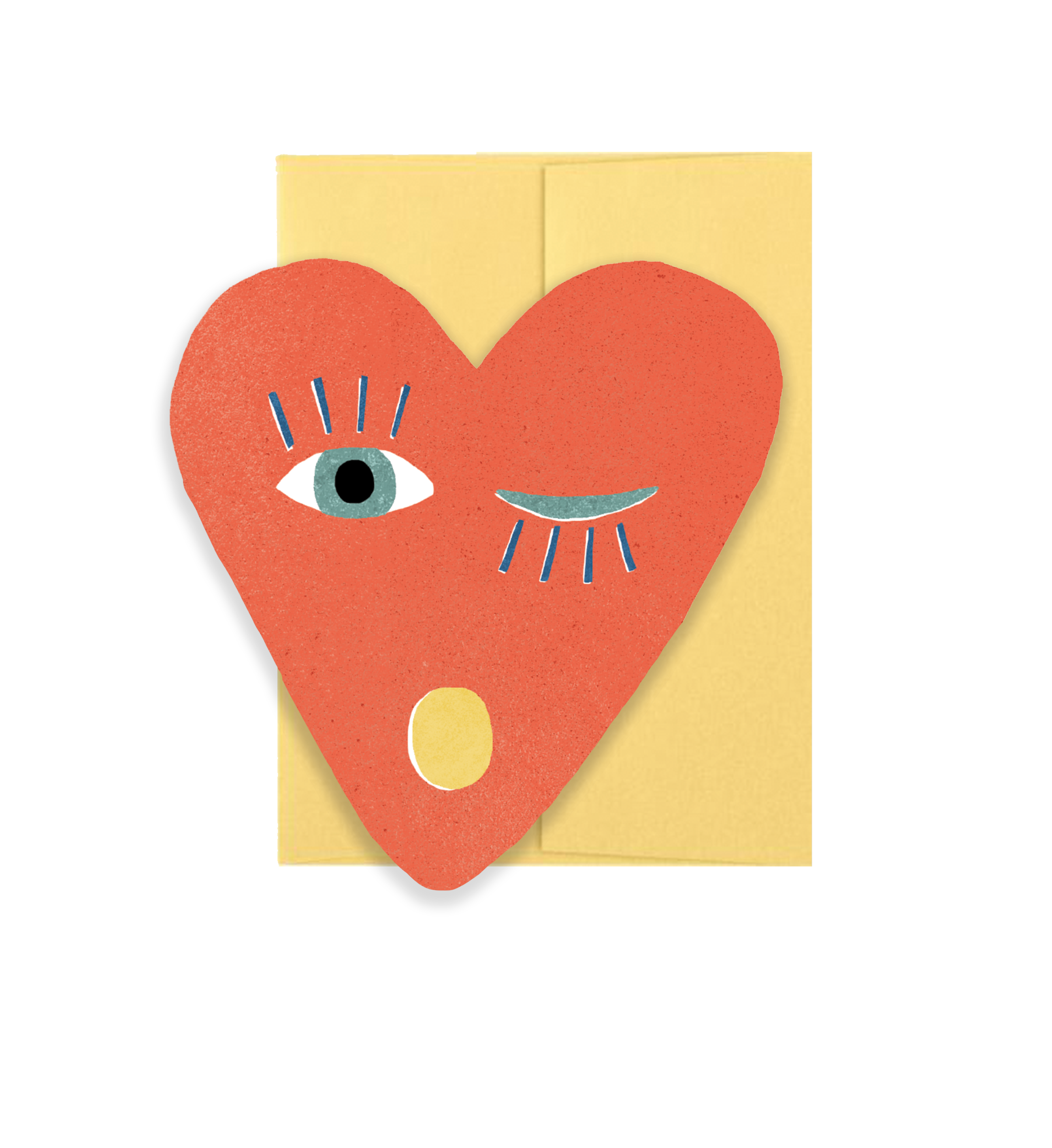 Heart Blink Gold Die Cut Card