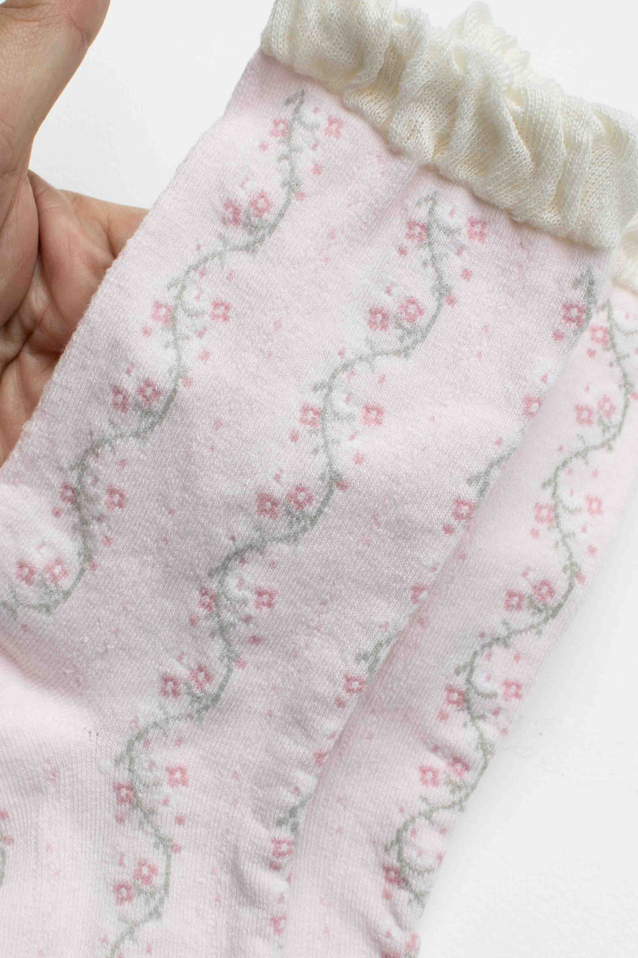 Vintage Floral Vine Crew Socks