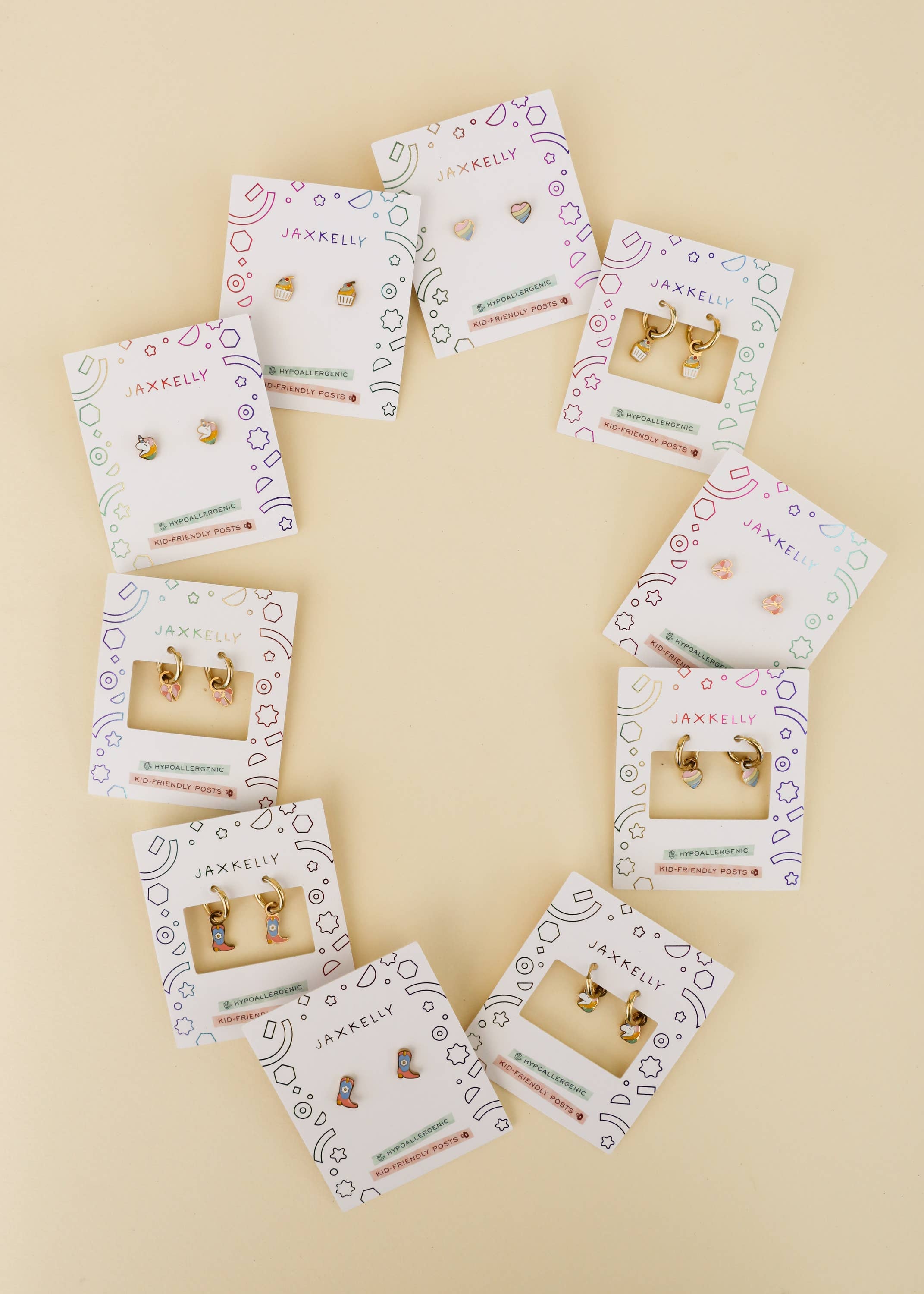 Boot Enamel Flat Back Kids Earrings