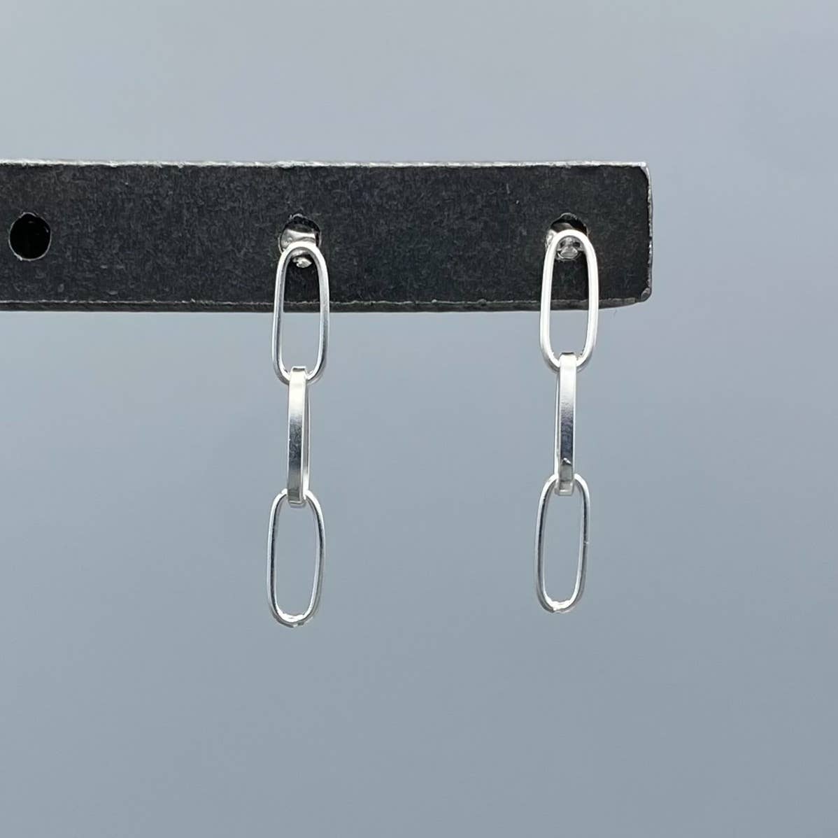 Triple Link Post Earrings