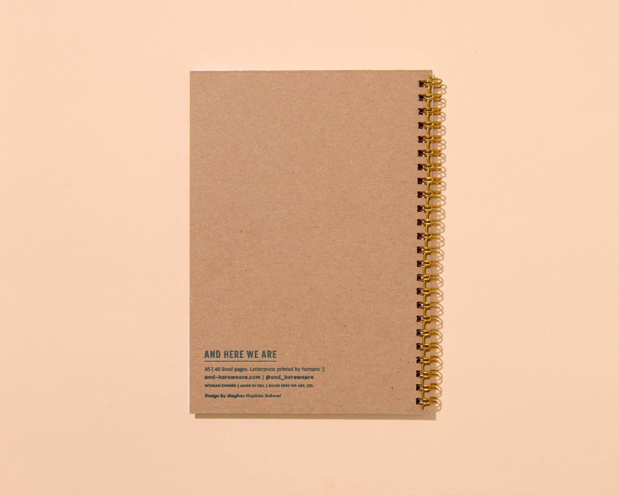 Letterpress A5 Spiral Notebook (Lined)—Gingham