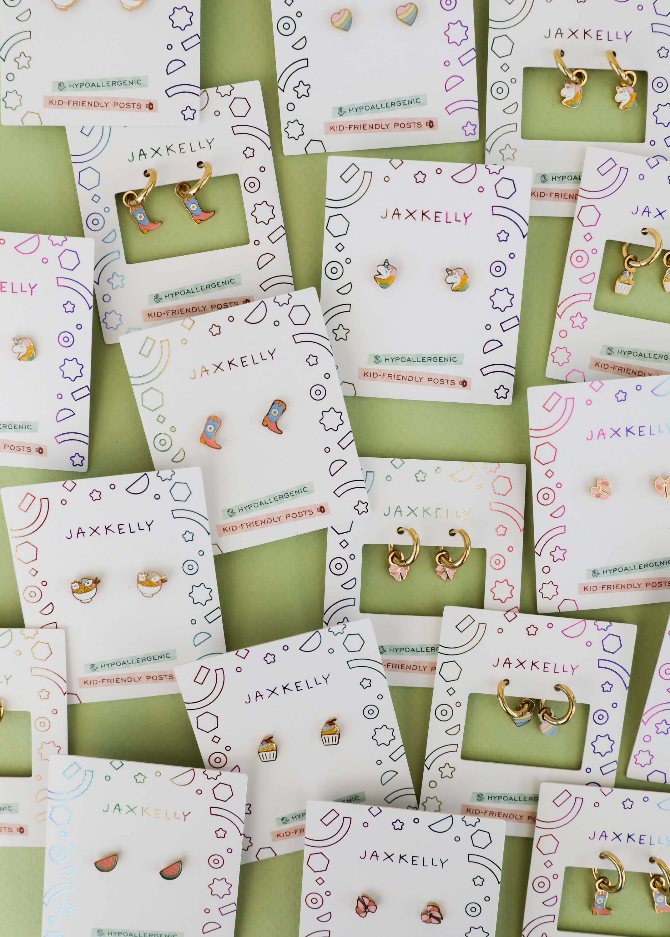 Boot Enamel Flat Back Kids Earrings