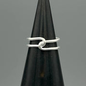 Silver Double Wrapped Link Ring