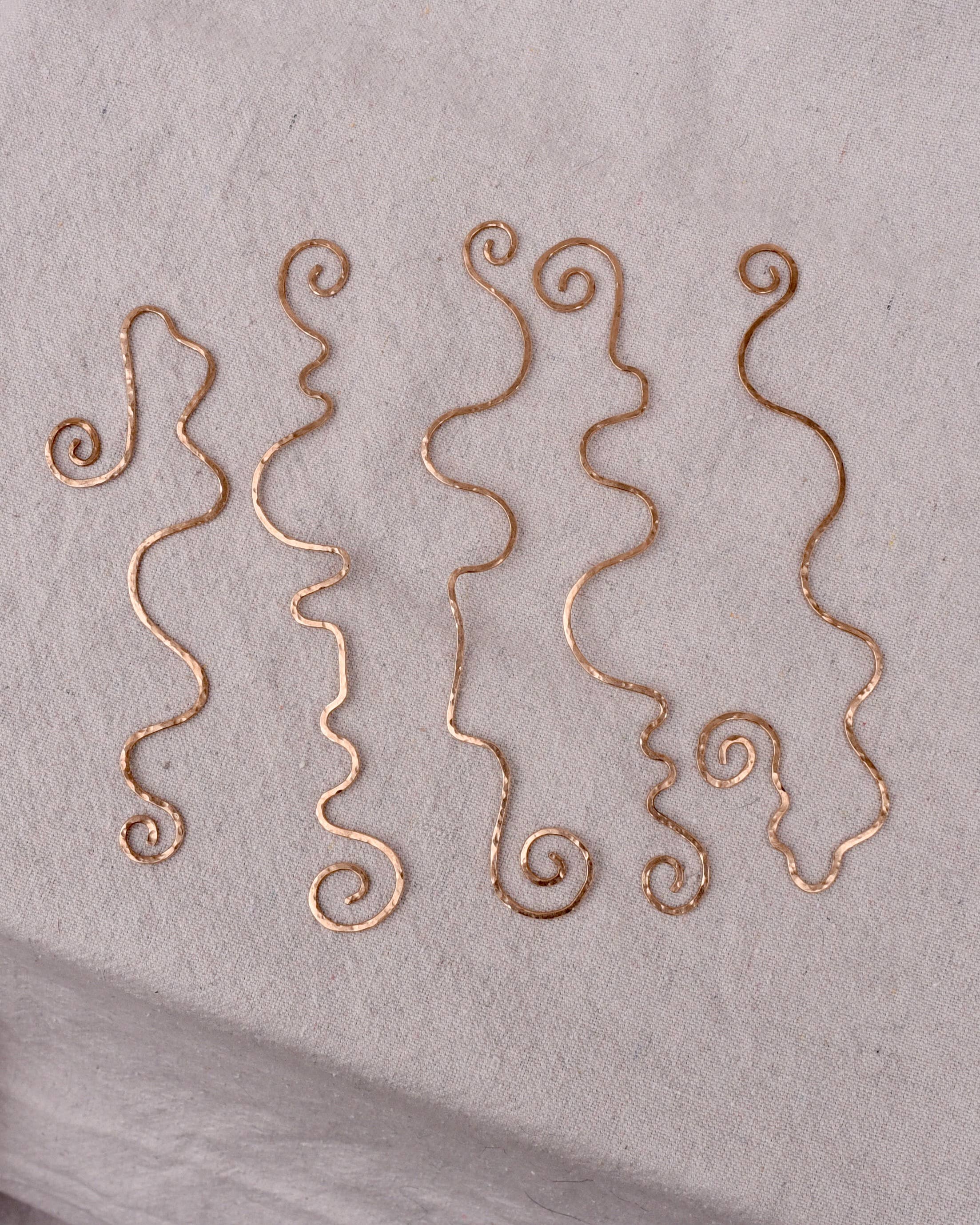 Spiral Hand Hammered Bronze Bookmark