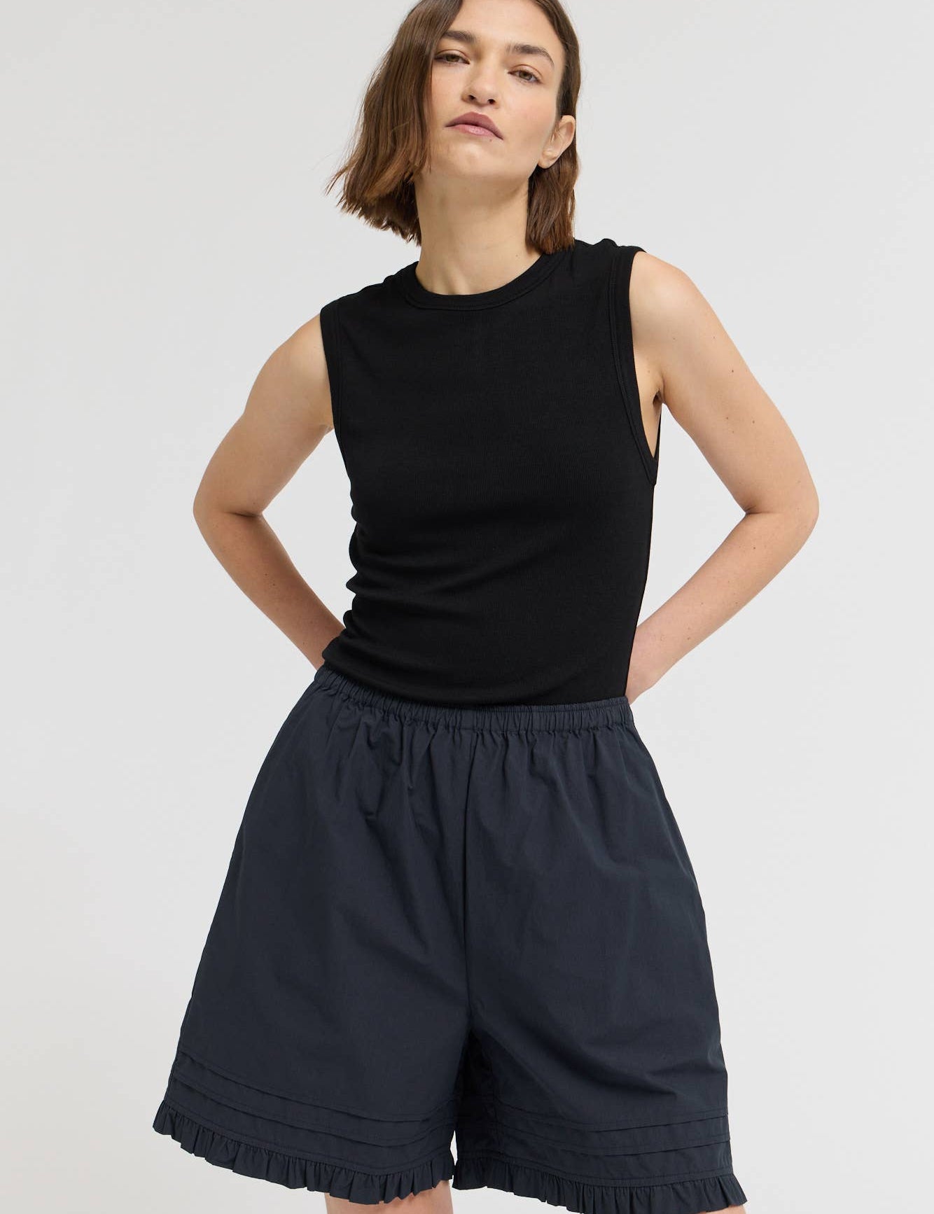 Ruffle Pleat Shorts