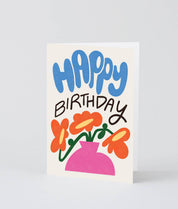 Happy Birthday Flowers In Vase Card
