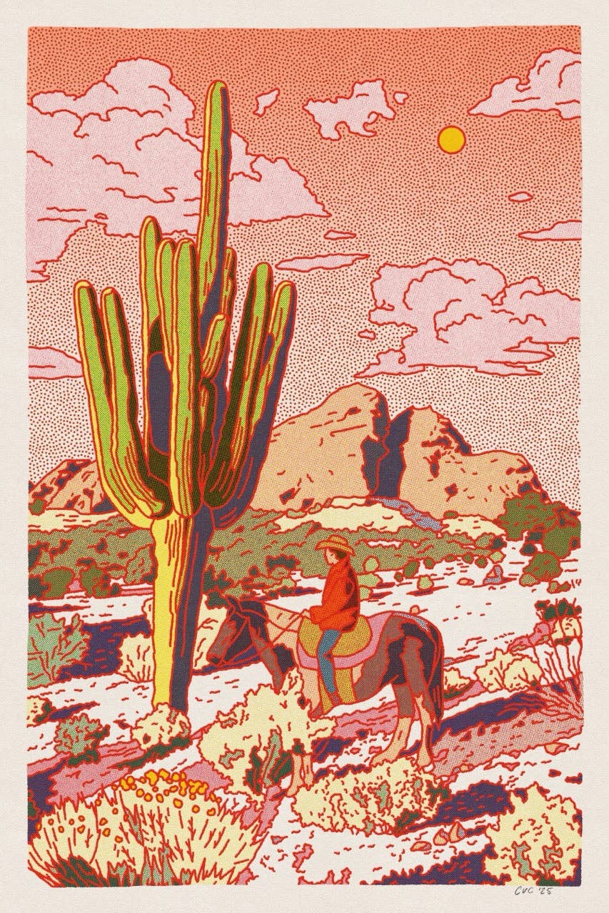 Saguaro Cowboy Print