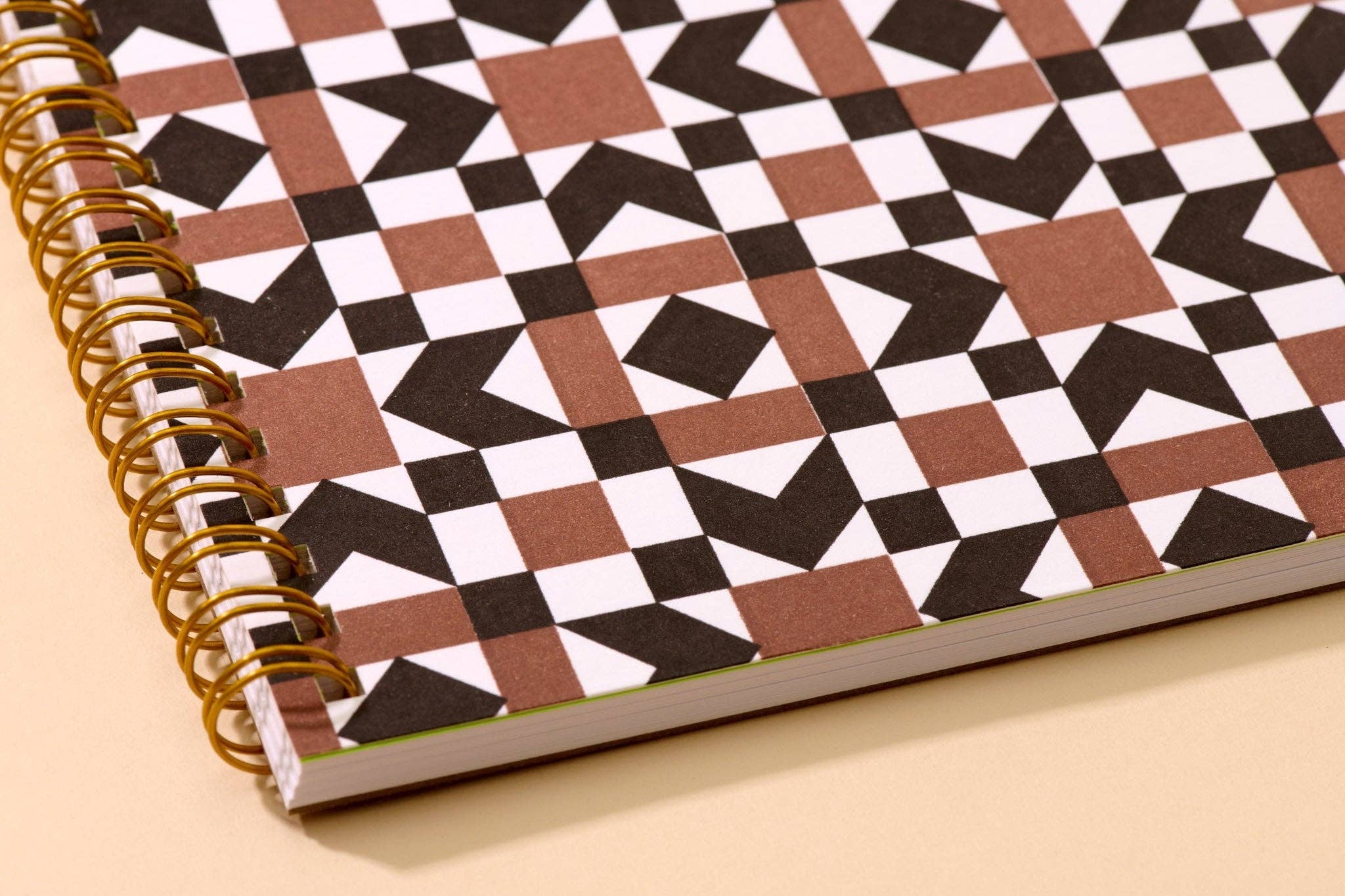 Letterpress A5 Spiral Notebook (Lined)—Autumn Quilt