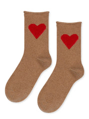 Love Cashmere Crew Sock - Camel