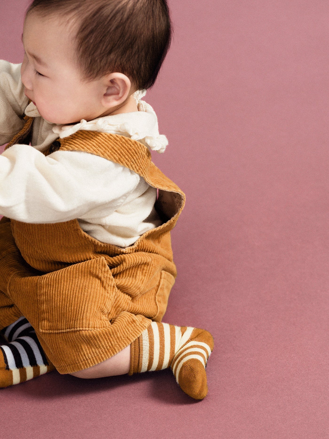 Kids Mini Half + Half Crew Sock - Camel