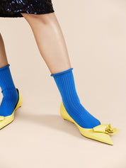Sea Island Cotton Crew Sock - Blue