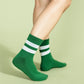 Green Varsity Sporty Crew Sock