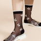 Floral Clover Sheer Crew Sock