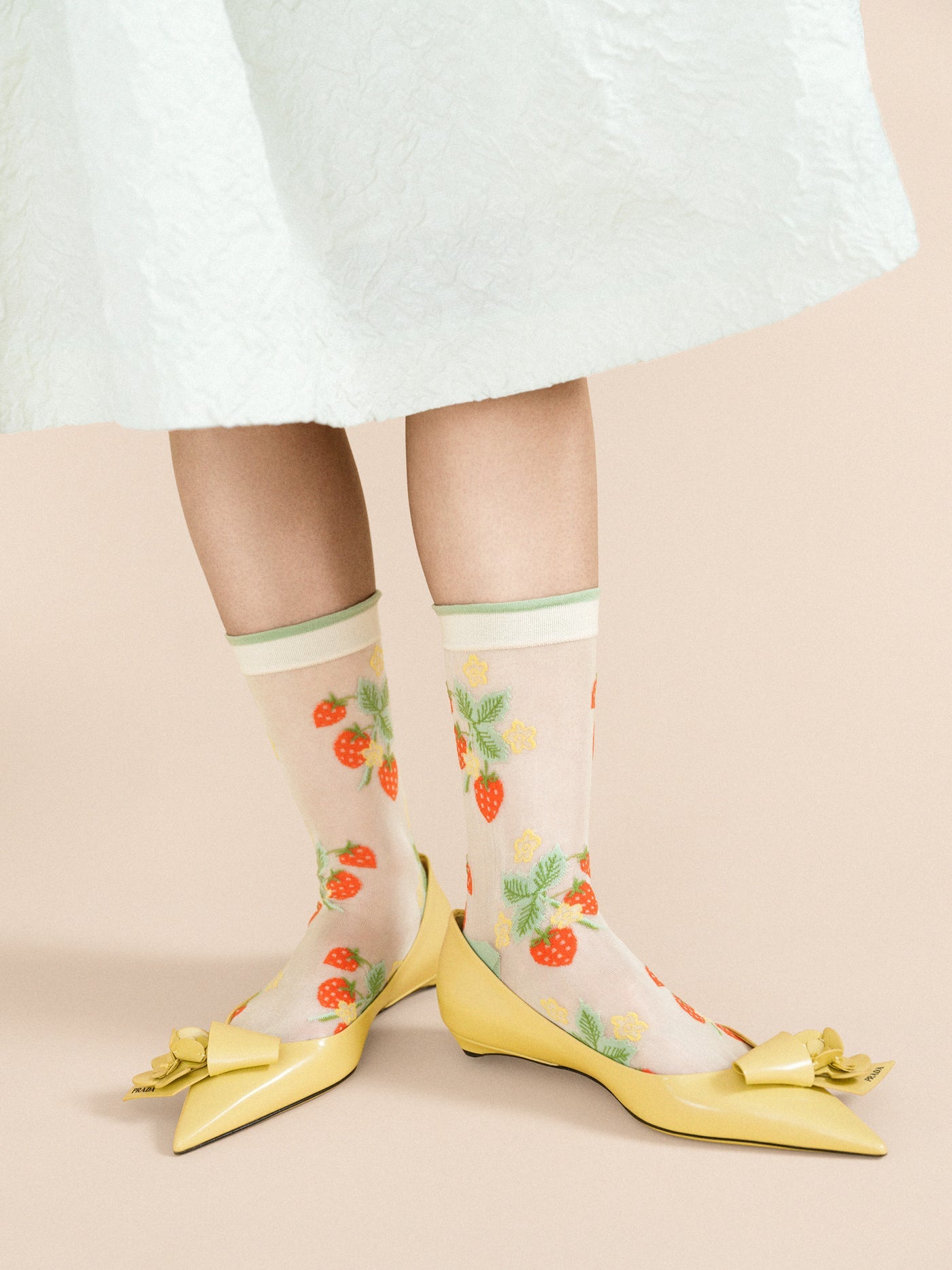 Wild Strawberry Sheer Crew Sock