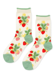 Wild Strawberry Sheer Crew Sock
