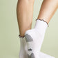 Thermal Ruffle Sporty Grip Crew - White