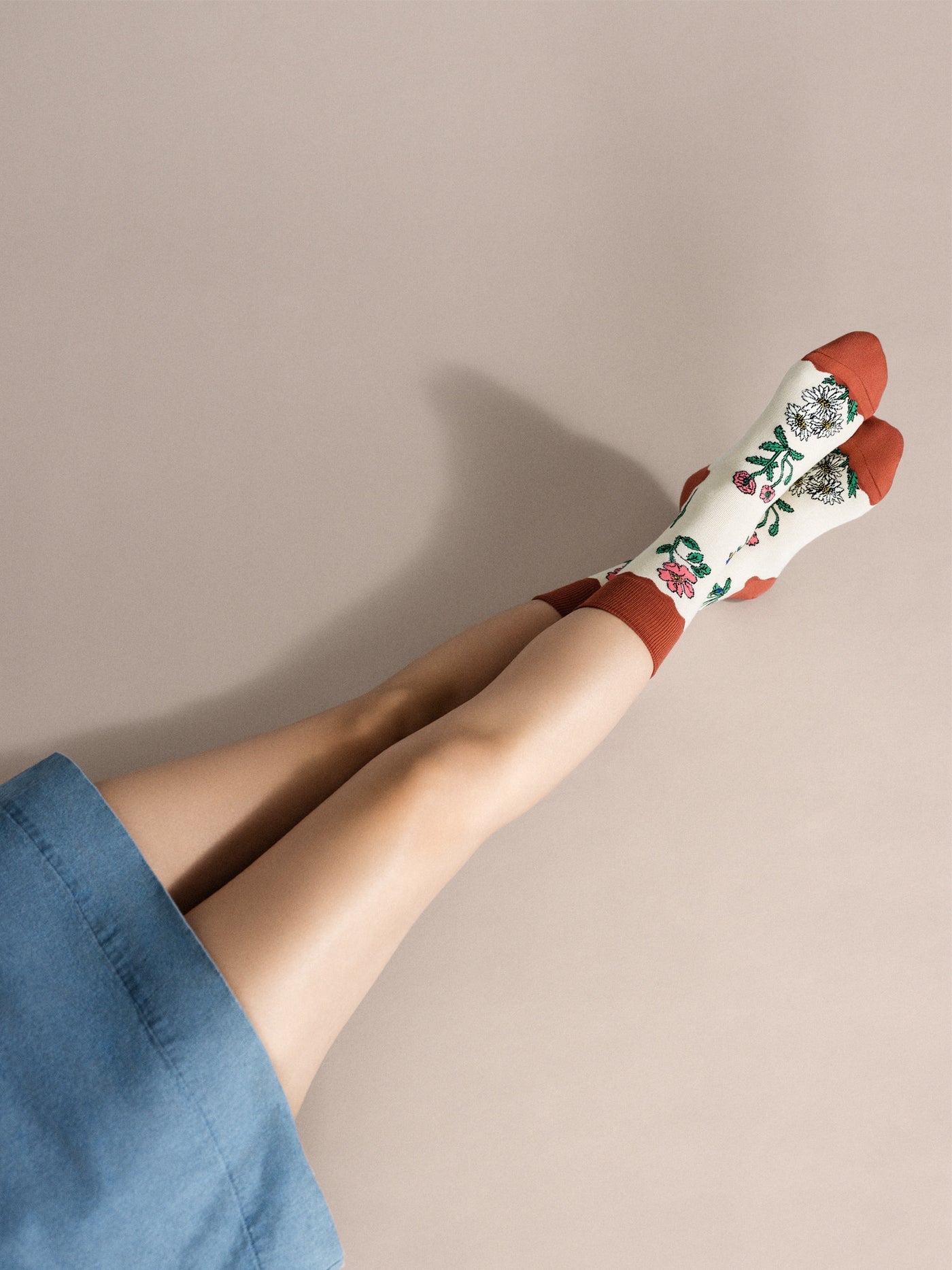 Retro Flower Crew Sock
