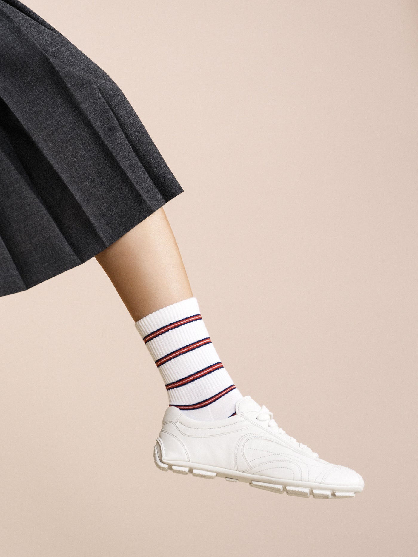 Pencil Stripe Sporty Crew Sock