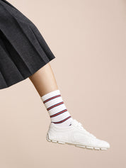 Pencil Stripe Sporty Crew Sock