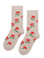 Sporatic Rose Cashmere Crew Sock
