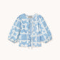 Geometric Puff Sleeves Blouse