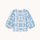 Geometric Puff Sleeves Blouse
