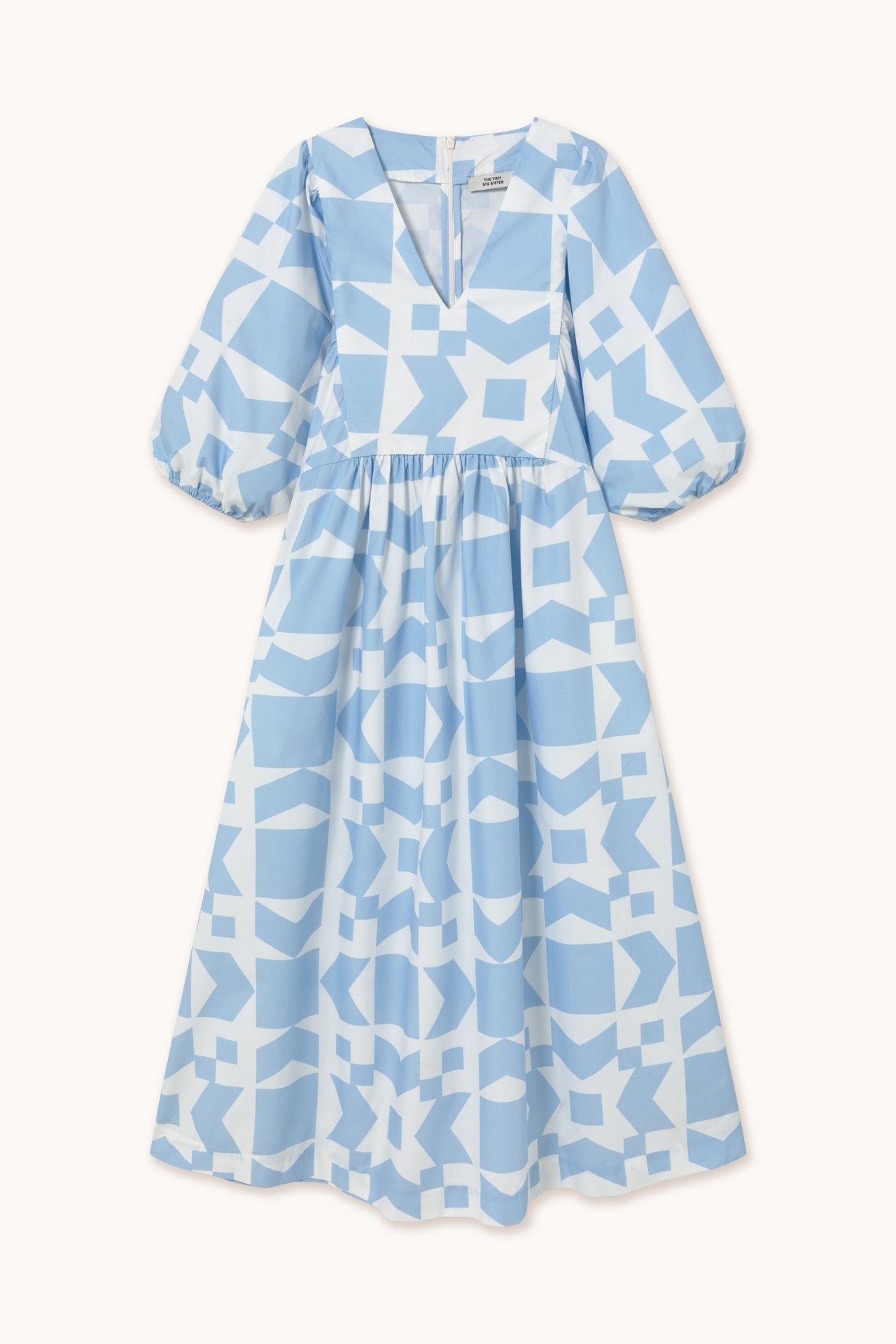 Geometric Voluminous Sleeve Dress