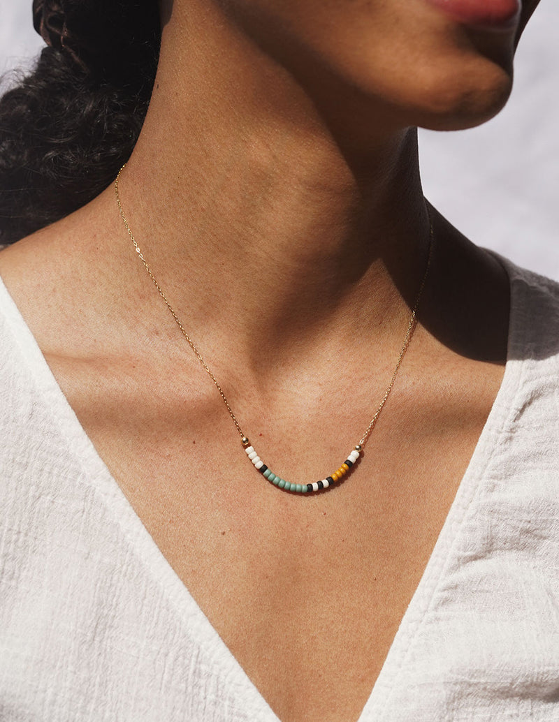 Prisma Necklace - Seafoam/Mustard