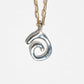 Swirl Necklace - Sterling Silver Pendant + Brass Chain