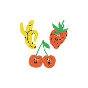 Glitter Fruit Faces Tattoo Pair