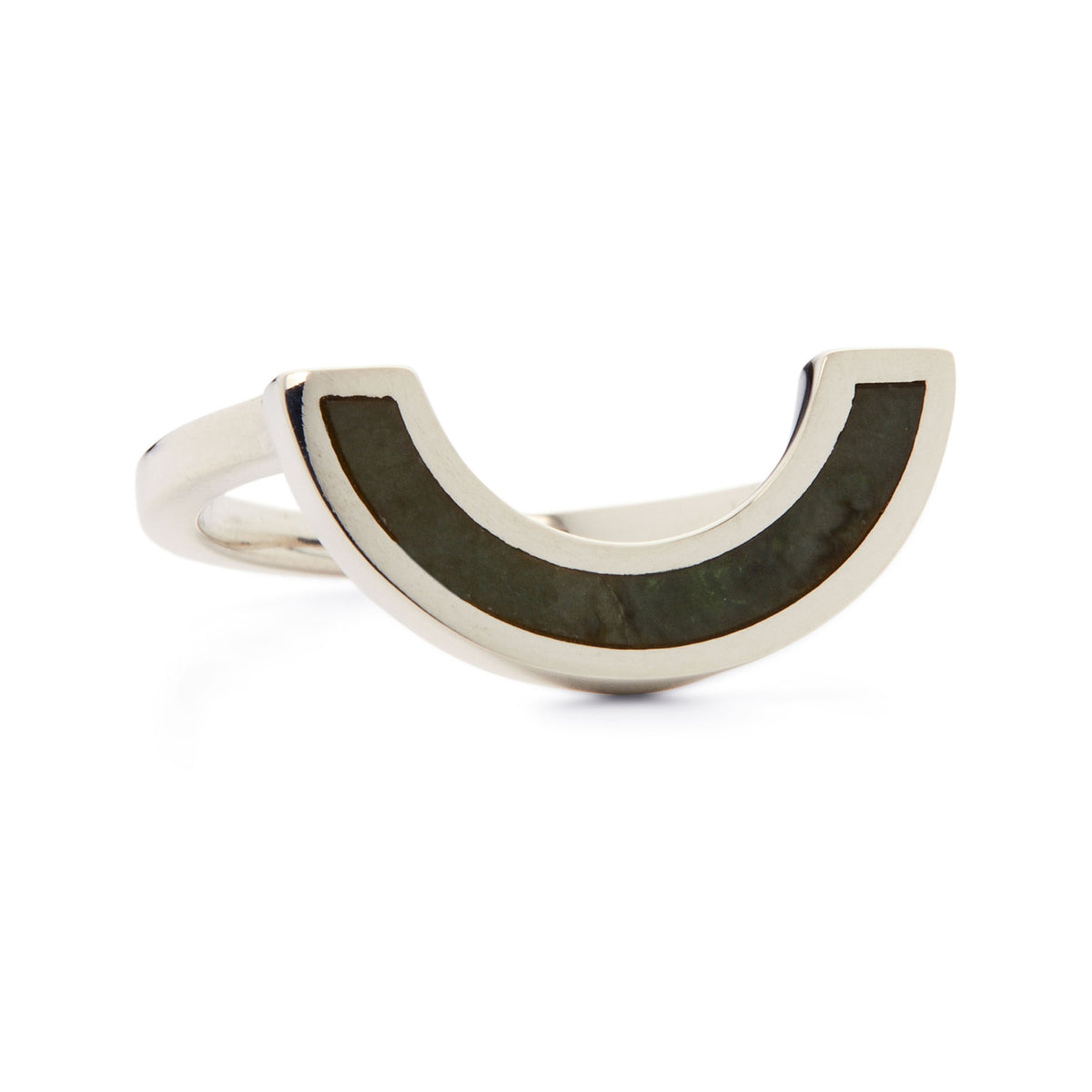 Rainbow Ring - Green Jade, Sterling Silver
