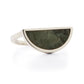 One Half Ring - Green Jade, Sterling Silver