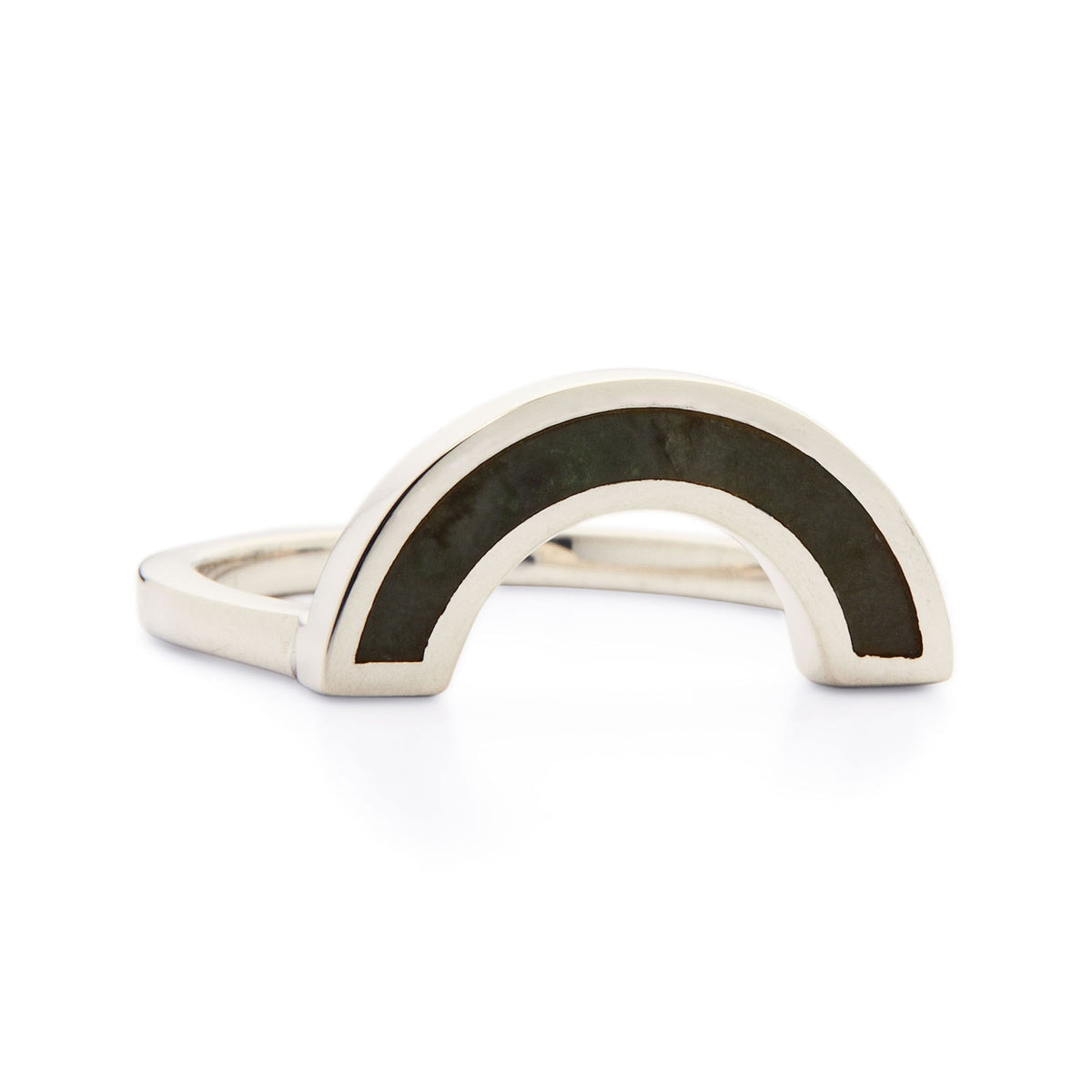 Rainbow Ring - Green Jade, Sterling Silver