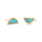 One Half Studs - Turquoise, 14K Yellow Gold
