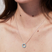 Orbit Pendant - Green Jade, Sterling Silver