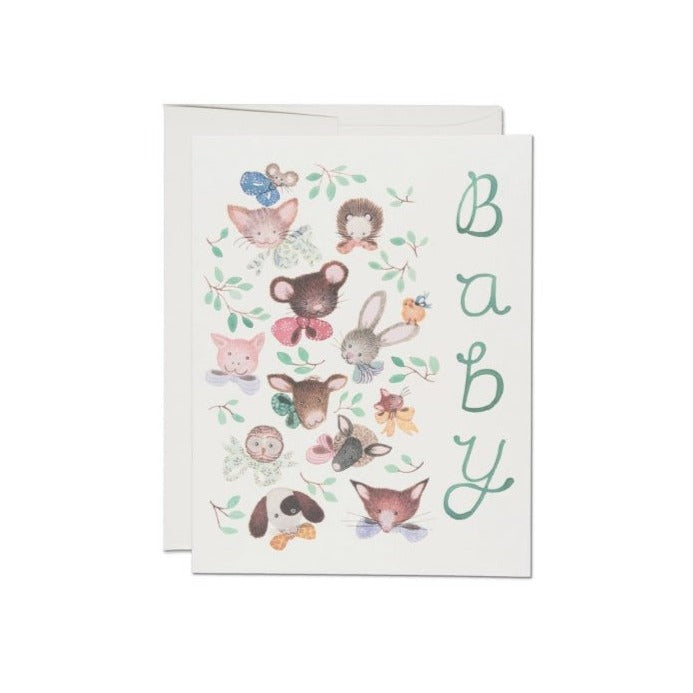 Pink Noses Baby Card