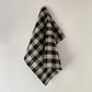 Thick Linen Kitchen Cloth - Black Natural Check