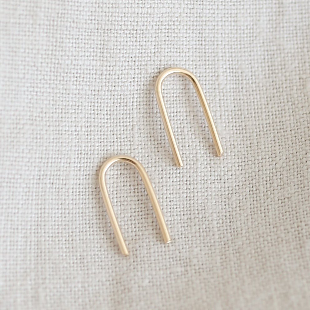 Baleen Gold U-Shaped Earrings