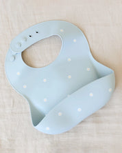 Silicone Baby Bib - White Daisy