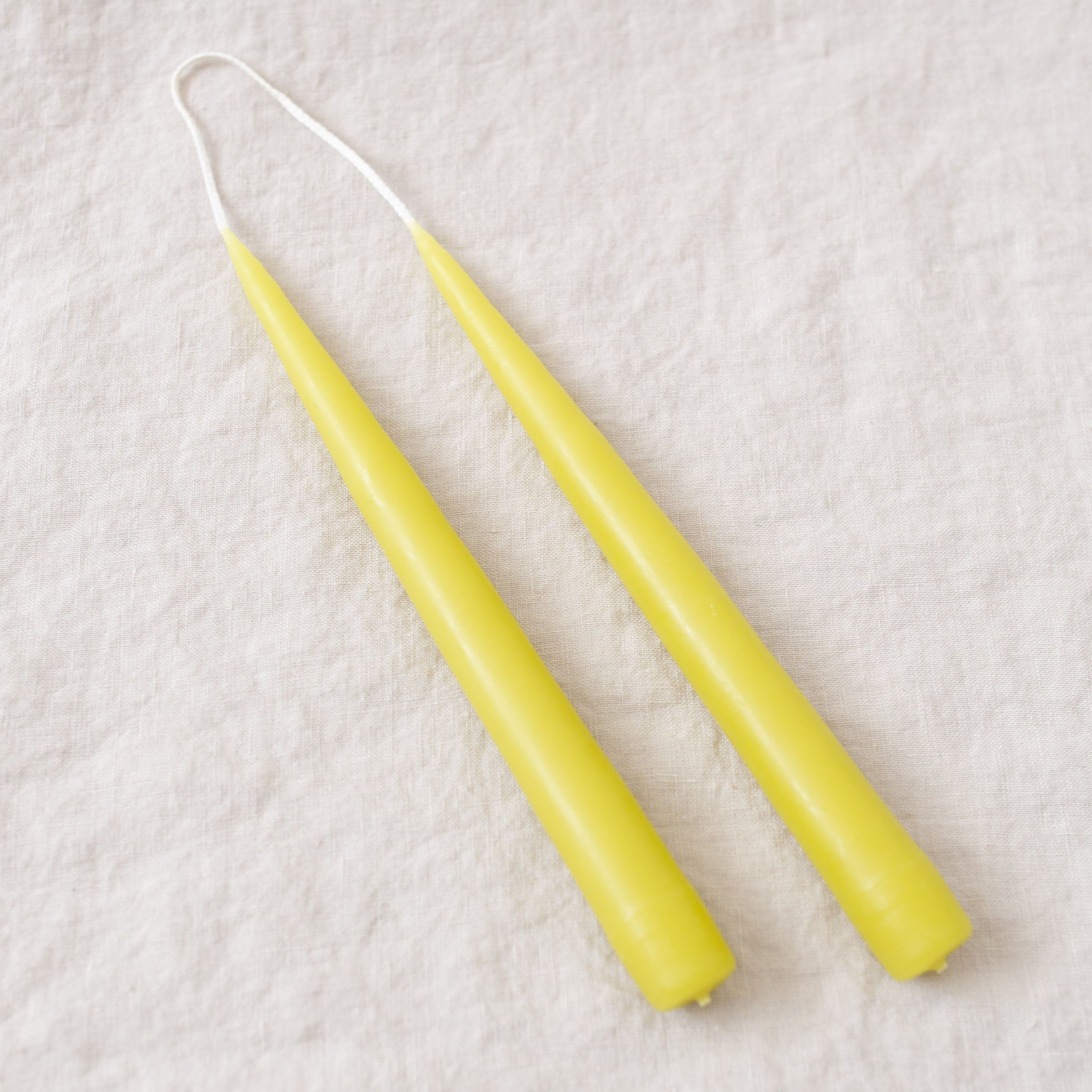 Set of 2 Taper Candles - Chartreuse