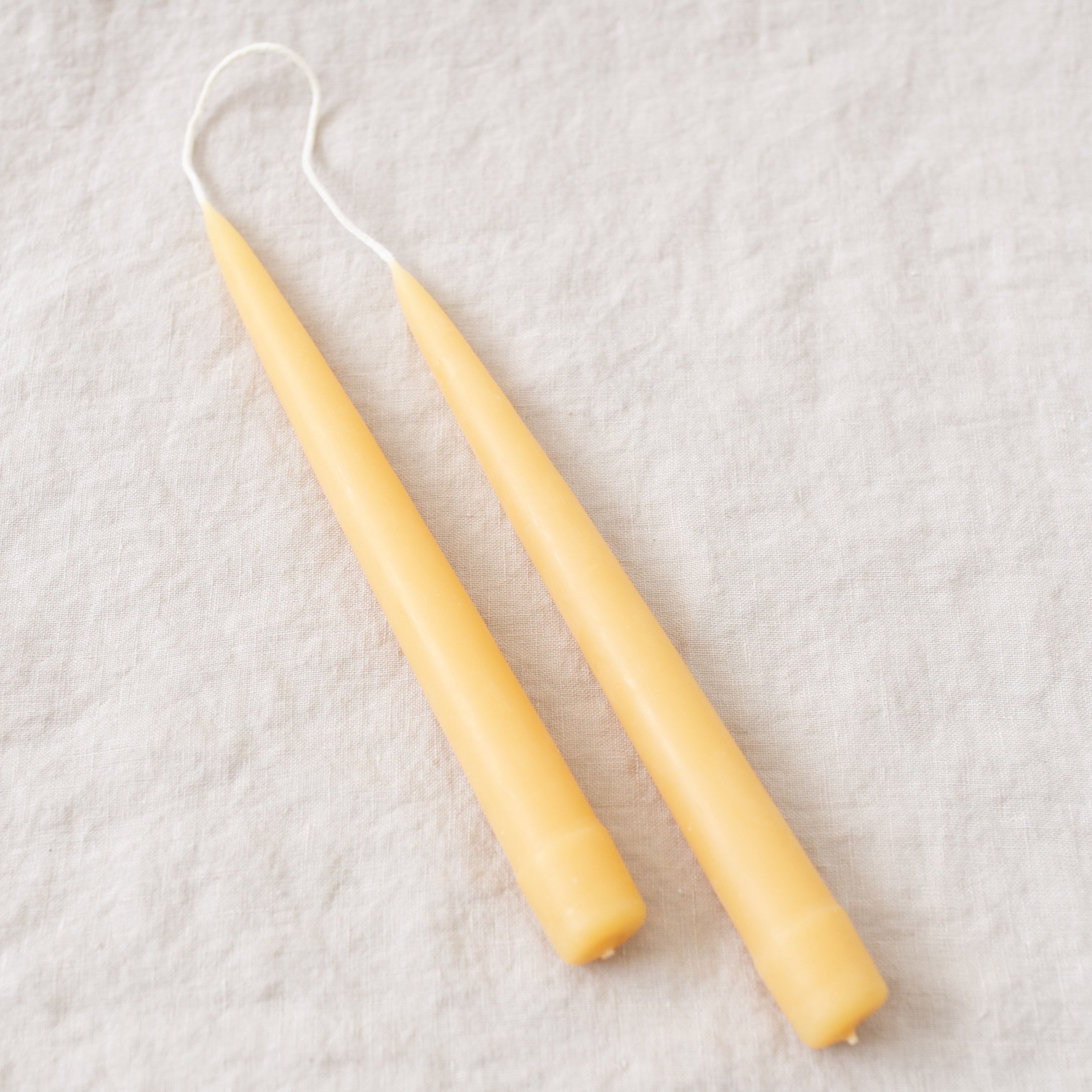 Set of 2 Taper Candles - Pure Beeswax