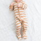 Peyton Zipper Sleeper - Tan Ely Stripe